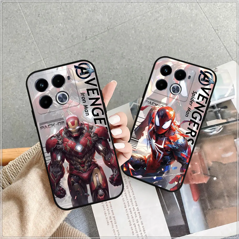 Marvel The Avengers Heros Cartoon Phone Case For Infinix Note 40 30 VIP 12 12G96 11 10 Pro 8 8I 7 Tecno Spark Pop 7 6 5 5G Cover