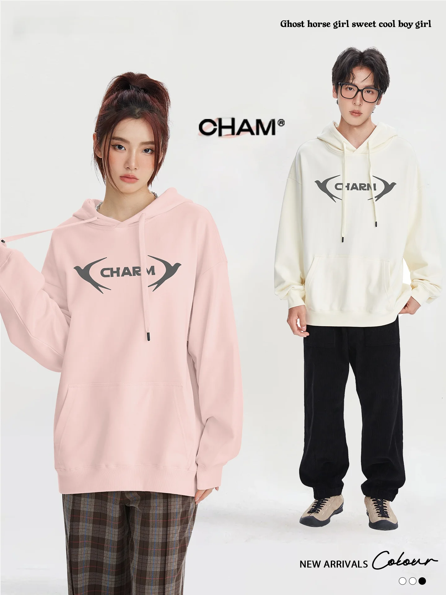 

Оригинальная толстовка оверсайз с креативным геометрическим узором и буквенным принтом, универсальная, из смесового хлопка и полиэстера, длинная