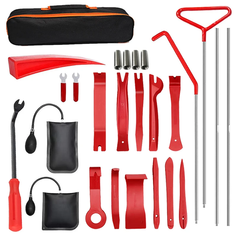 

Car Complete Tool Kit Door Open Grabber Lockout Lock Pick Set Long Range Reach Hooking Key Lost In Truck Air Wedge Bag Pump Tool
