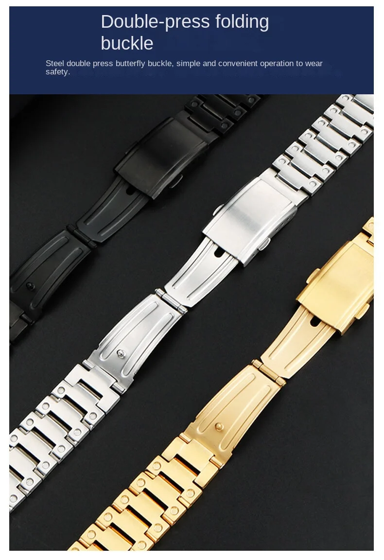 For Casio GA-110 GA-120 GA-100 Solid Stainless Steel Case Men's Waterproof Watchband Bezel GA110 Metal Strap +Case Mod Kit +Tool
