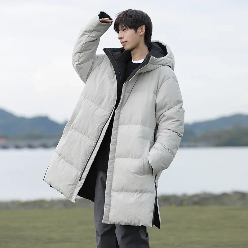 Long Cotton-Padded Coat Hooded Fashion Outdoor Coat All-Match Cashmere Thicked Warm Solid Color High Quality Oversize Jacket