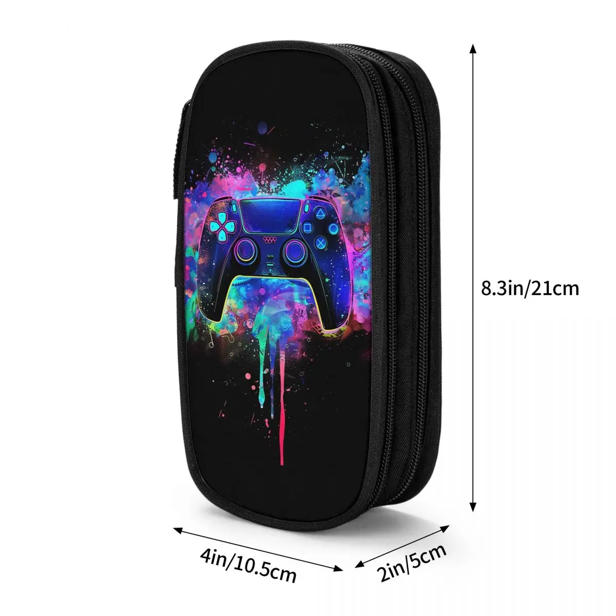 Neon Light Game Controller Gamepad Pencil Case for Boy Girl Gifts Pen Box Pencil Bag Stationery Supplies Pen Holder Bag