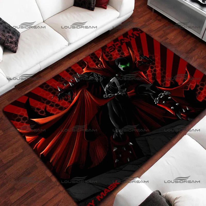 Horror Hellbringer Pattern Decorative Carpet Square Flannel Spawn Rugs Modern Home Living Room Floor Mats Bedroom Carpet