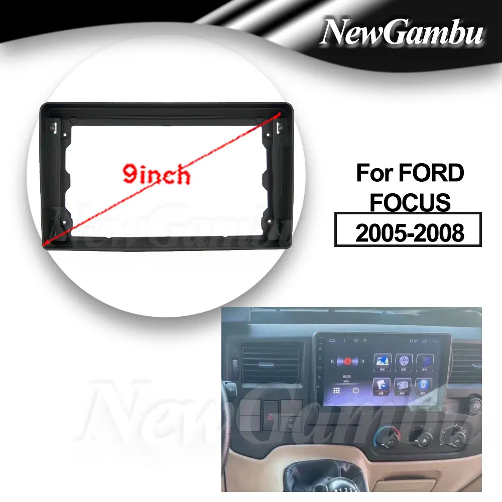 

9 Inch Radio Fascia fit For FORD FOCU 2005-2008 Frame No Cable Install Surround Trim Panel Audio