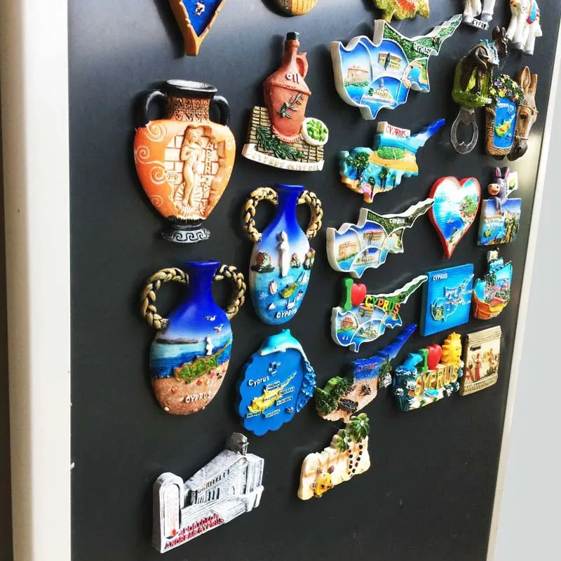 Cyprus 3D Fridge Magnets Tourism Souvenir Resin Refrigerator Magnets Sticker Collection Handicraft Gift Decoration Articles
