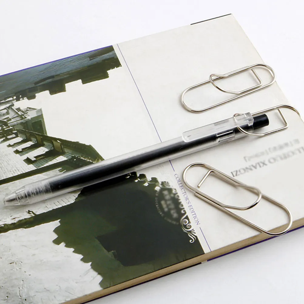 

12Pcs Stylish Metal Paper Clips Convenient Pen Holders Functional Spring Clips For Memo Note And Document Organization