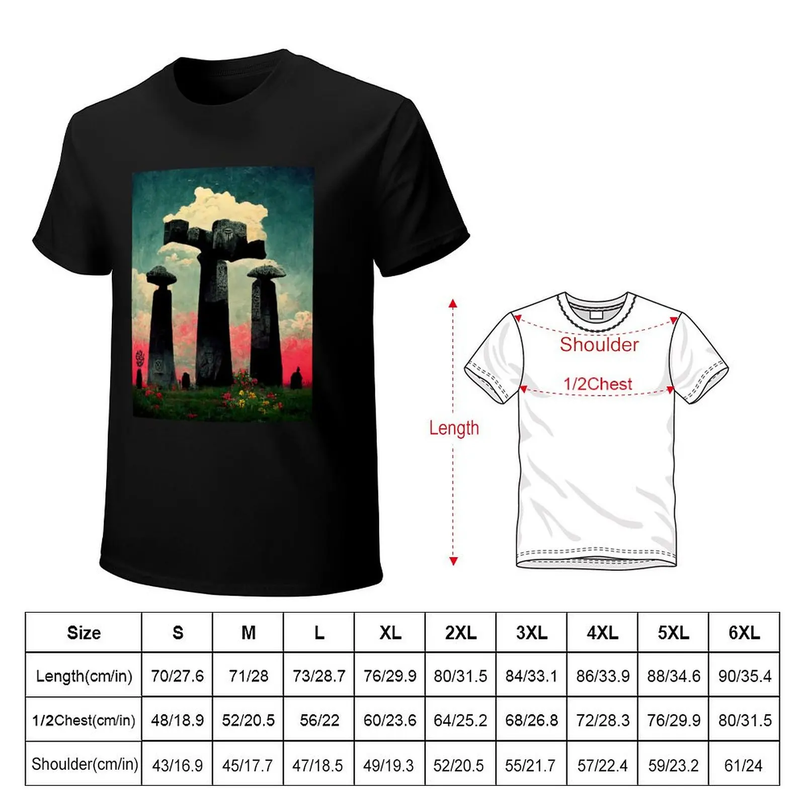 Occult Floral Stonehenge : 2 T-Shirt customizeds cute tops shirts graphic tee vintage t shirt for men