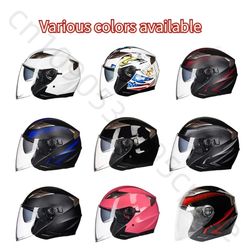 

Motorcycle Helmet Half Face Dual Lens Safety Casco Moto Four Seasons Men Women Street Fashion Helmet Capacete De Moto