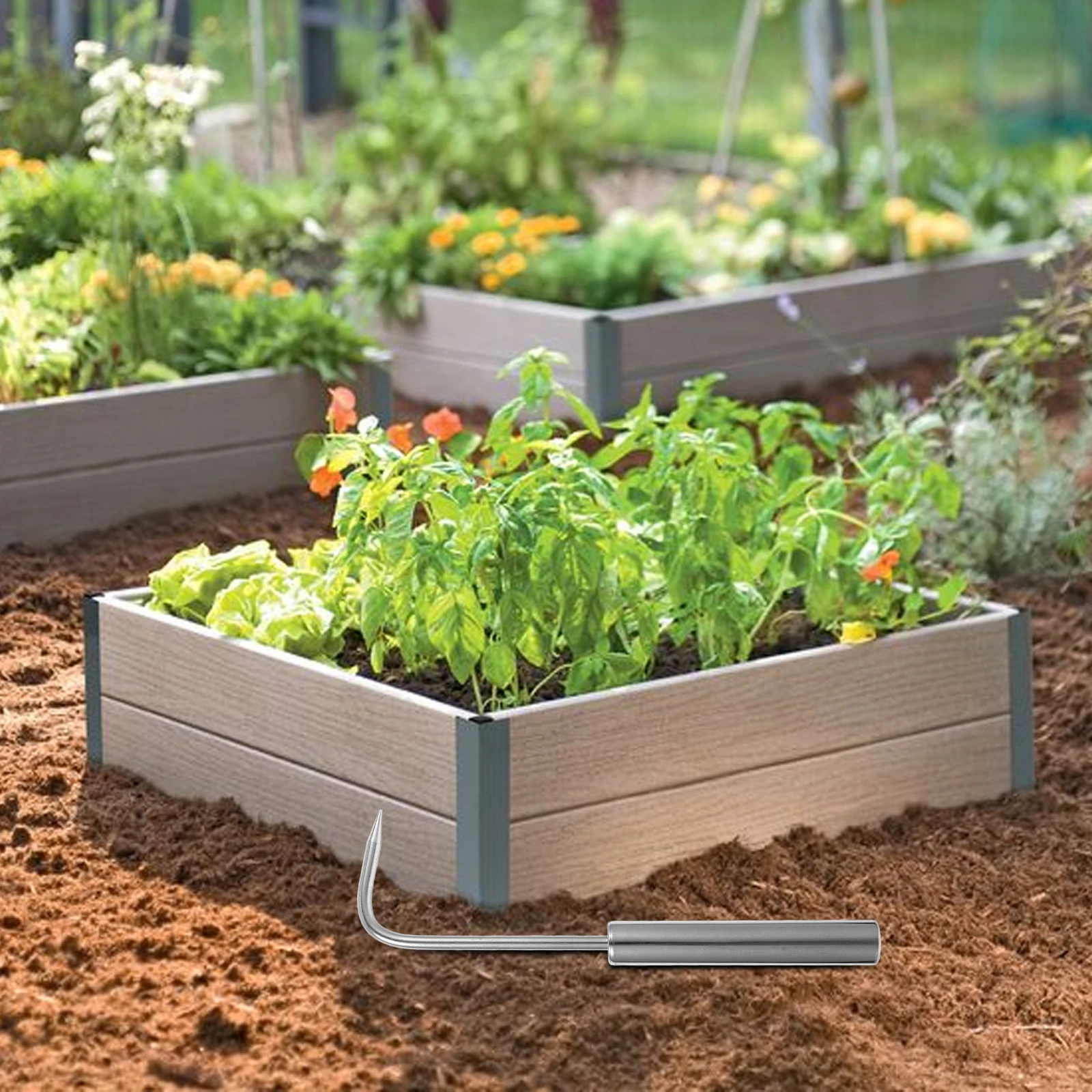 

Stainless Steel Crack Weeder Tool L-Shaped Handle Heavy Duty Manual Weeder For Soil Loosening Bonsai Gardening Yard