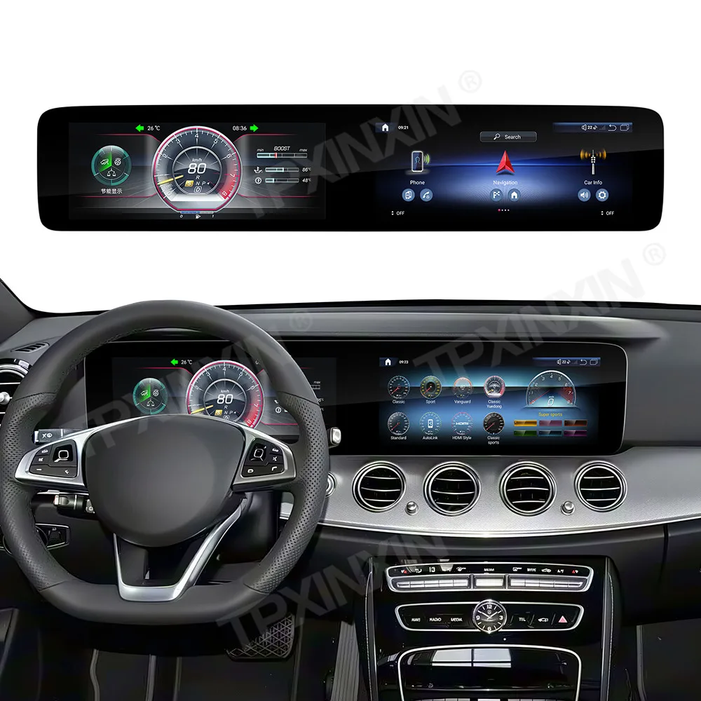 

Автомагнитола Android 14 с двумя экранами и цифровой приборной панелью для Mercedes-Benz E-класса 2016-2020, мультимедийный проигрыватель с DSP