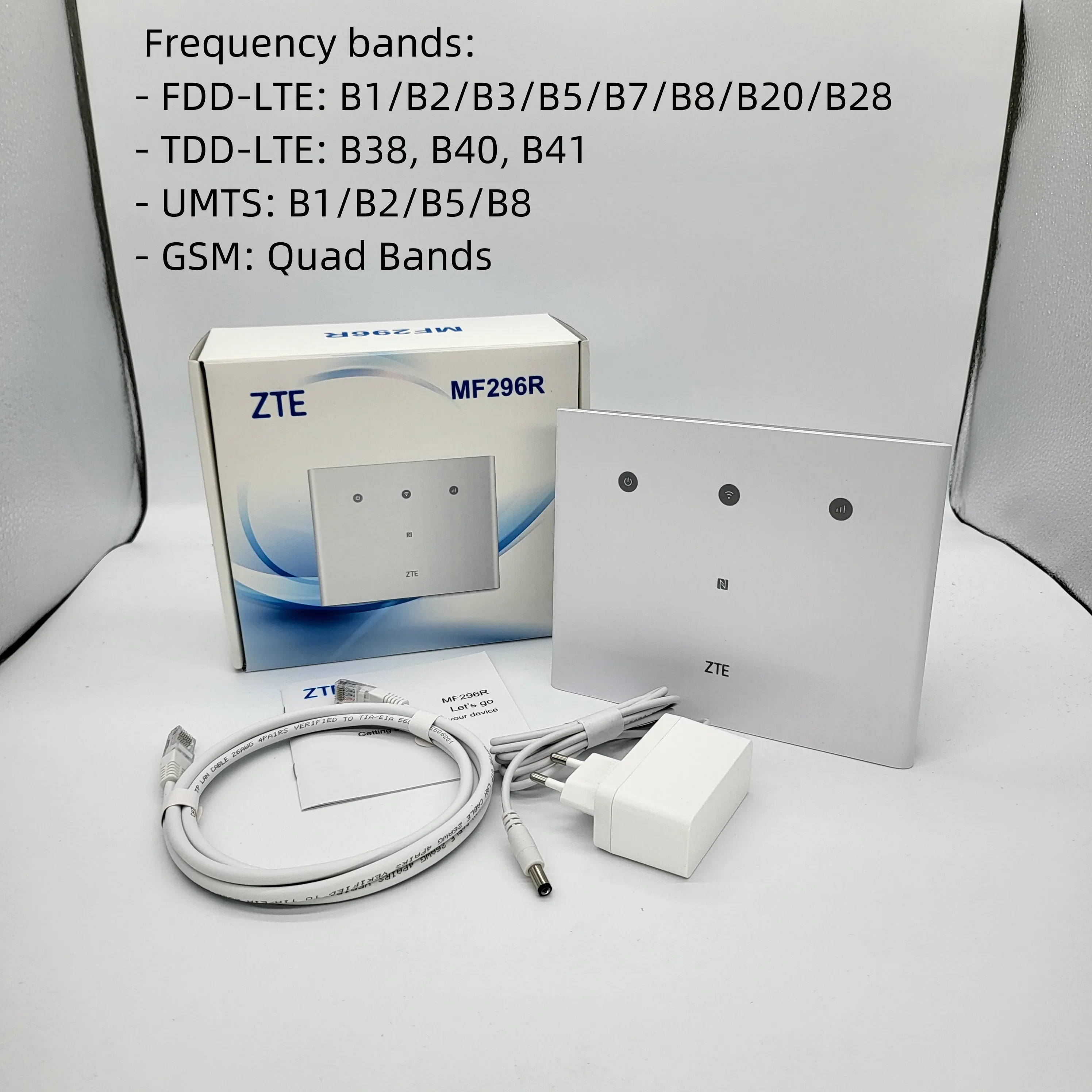 ZTE MF296R LTE Cat6 CPE Fixed 4G Wireless Router With SIM Card Slot RJ45 RJ11 Port