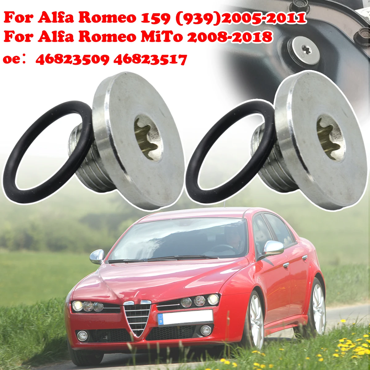 

2pcs M14X1.5 Engine Oil Drain Sump Plug Bolt Metal Screw Car Accessories For Alfa Romeo MiTo 2008-2018 159 939 46823509 46823517