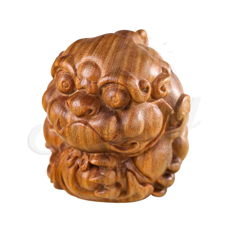خشب الصندل الأخضر نحت الحلي الشجاعة Yuanbao Pixi الشجاعة سطح المكتب الحلي الهدايا لجلب الحظ ديكور المنزل #6