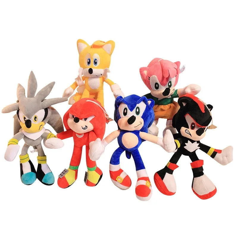 Sega Dolls Hedgehog Sonic juguetes de peluche para niños colas Nak muñeca creativa 28cm de alto figuras de Anime de dibujos animados juguete Kawaii para niños