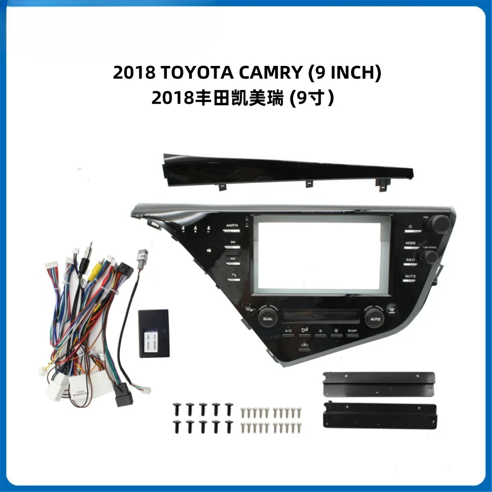 9 inch 2din Car Fascia Radio DVD Panel wire for TOYOTA CAMRY 2018 Dash Install Facia Bezel Adapter Plate Frame