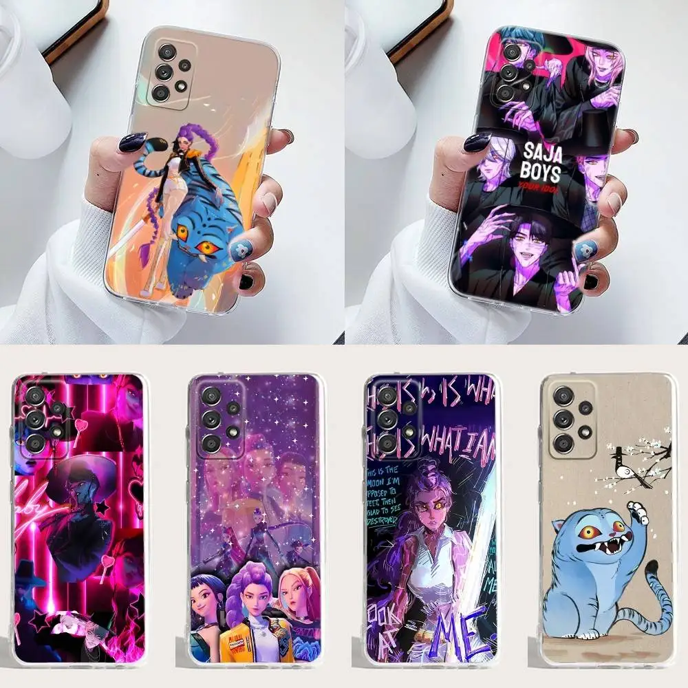 BABY SAJA kpop H-hunters Cat Phone Case Silicone For Samsung S30,23,21,22,20 FE lite,S10,9,PIus Note20ultra Soft Transparent