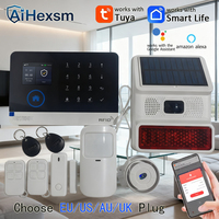Wireless Solar Siren WIFI GSM Home Security Alarm System for 433MHz Tuya Smart Life House App Control Burglar Alarm Host Kits