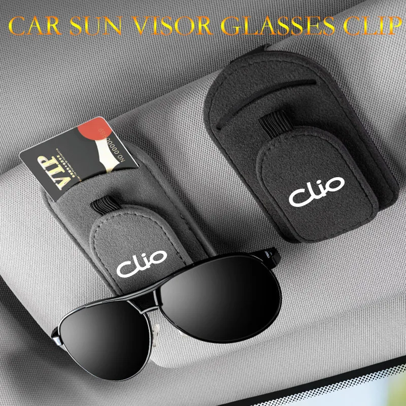 

Car sun visor glasses clip suede magnetic multifunctional bracket suitable for Renault Clio 2 3 4 5 MK2 MK3 MK4 BR CR BH KH BF