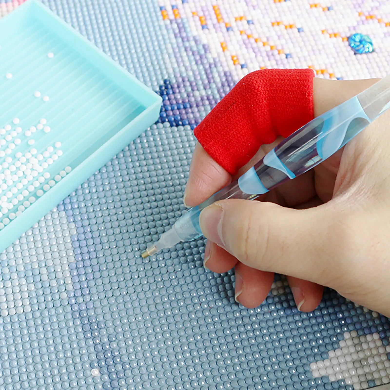 

10Pcs Premium Nylon Finger Guards for Drill Painting Beads Art Craft Fingerstalls Protective Cover Ergonomic Separated Design