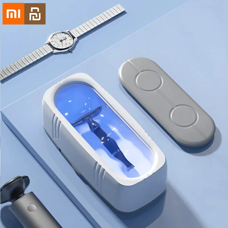 

Ультразвуковой очиститель Xiaomi, очки, часы, золотой бриллиант, многофункциональная машина для чистки ювелирных изделий, портативная бытовая машина с синим лучом 2025