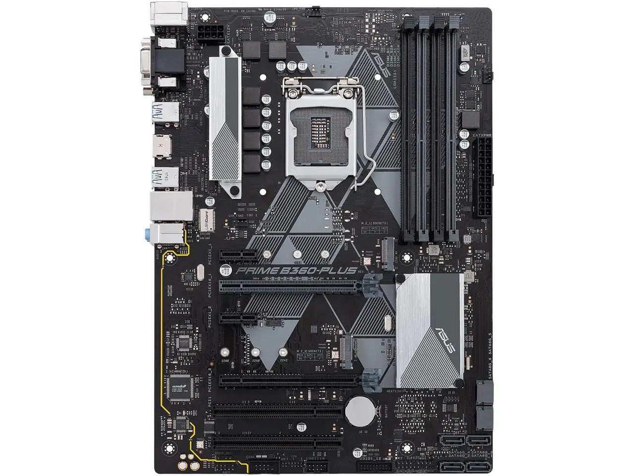 Imagem -04 - Placa-mãe Asus Prime B360-plus Lga1151 Série 300 Ddr4 Hdmi Dvi Vga M.2 Suporte Atx 8ª Geração Intel Core i7 i5 i3 Cpu Novo