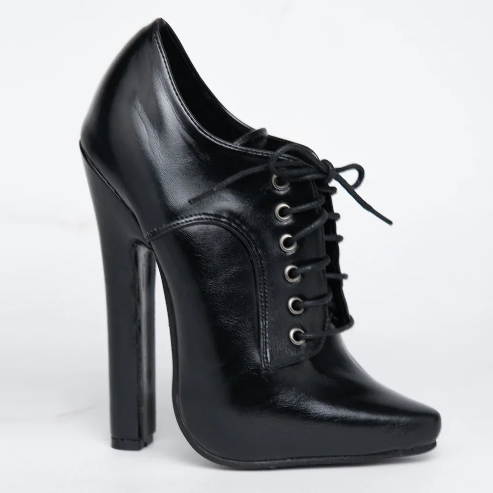 

6 Inch High heel Fetish Lace Up Pointy Toe Unisex Drag Queen Pump