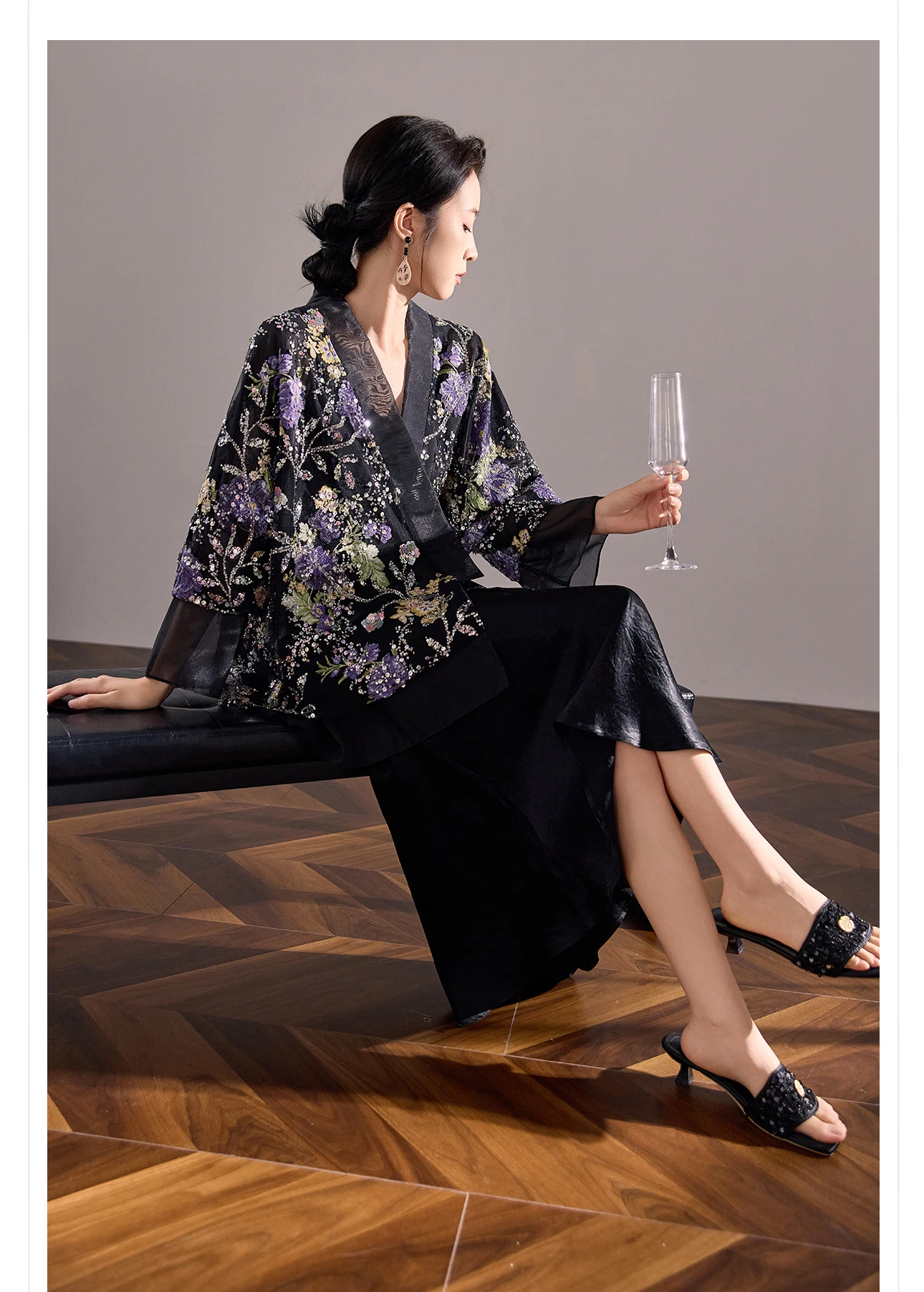 Chaqueta Hanfu de Lujo con Cuentas y Lentejuelas Bordadas para Mujer, Nuevo Estilo Chino 2026, Top Hanfu, Cárdigan de Manga Larga, Abrigo Cheongsam