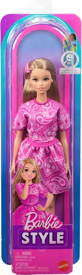 barbie fashionista pink dress Amazon.com: Barbie Fashionistas Doll #230 with Blond Hair, Wearing Metallic Pink Minidress with Heart Cut-Out, White Bracelet and Heels : Toys & Games