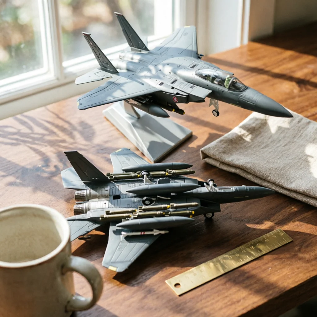 F-15E Strike Eagle Model 1:100 Scale Static Model with Display Stand Collectible for Aviation Fans, Office Decor