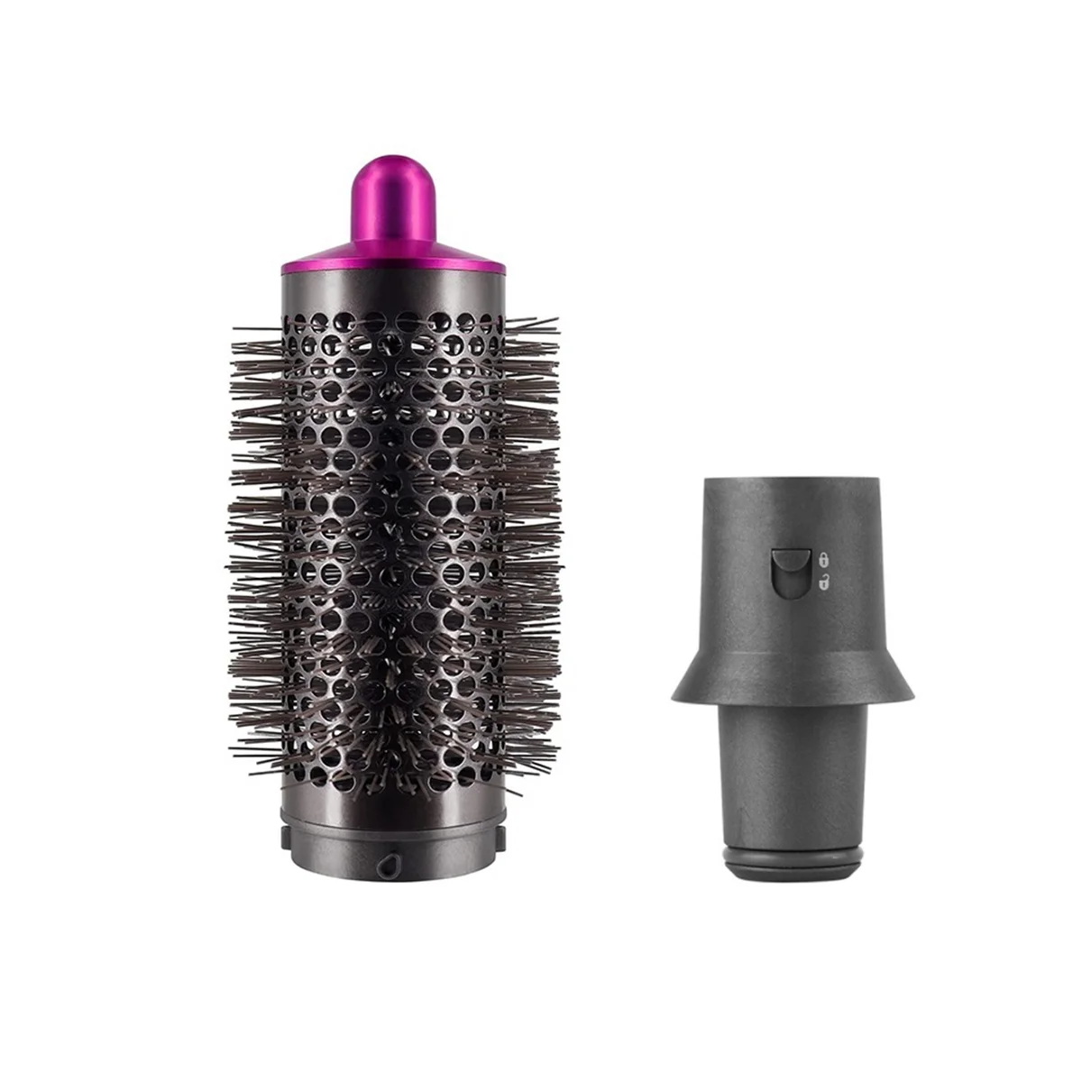 Cylinder Comb and Adapter for Dyson Airwrap Styler / Supersonic Hair Dryer Accessories Hair Styling Tool,Rose Red & Gray