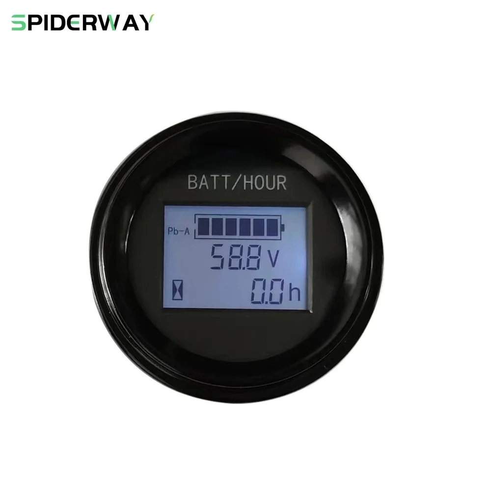 Round Battery Meter DC 12/24/48V LED Digital Battery Percentage Gauge Discharge Hour Meter for Curtis EZGO Club Car