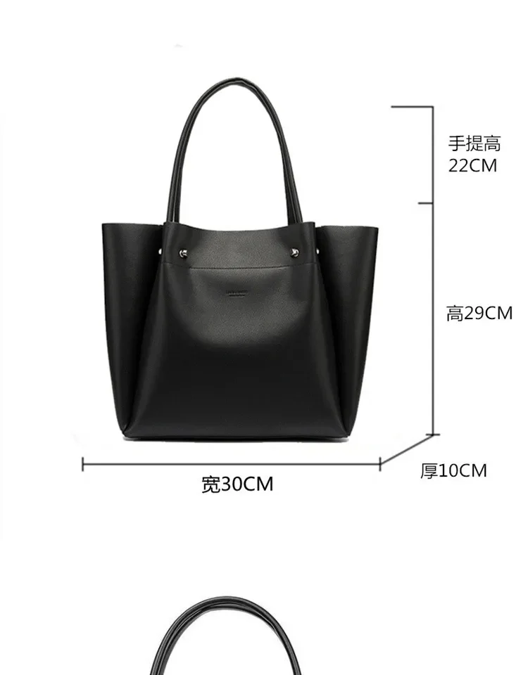 2024 New Fashionable Large Capacity ZR Handbag Soft Leather Shopping Bag Single Shoulder Portable Commuter Handbag