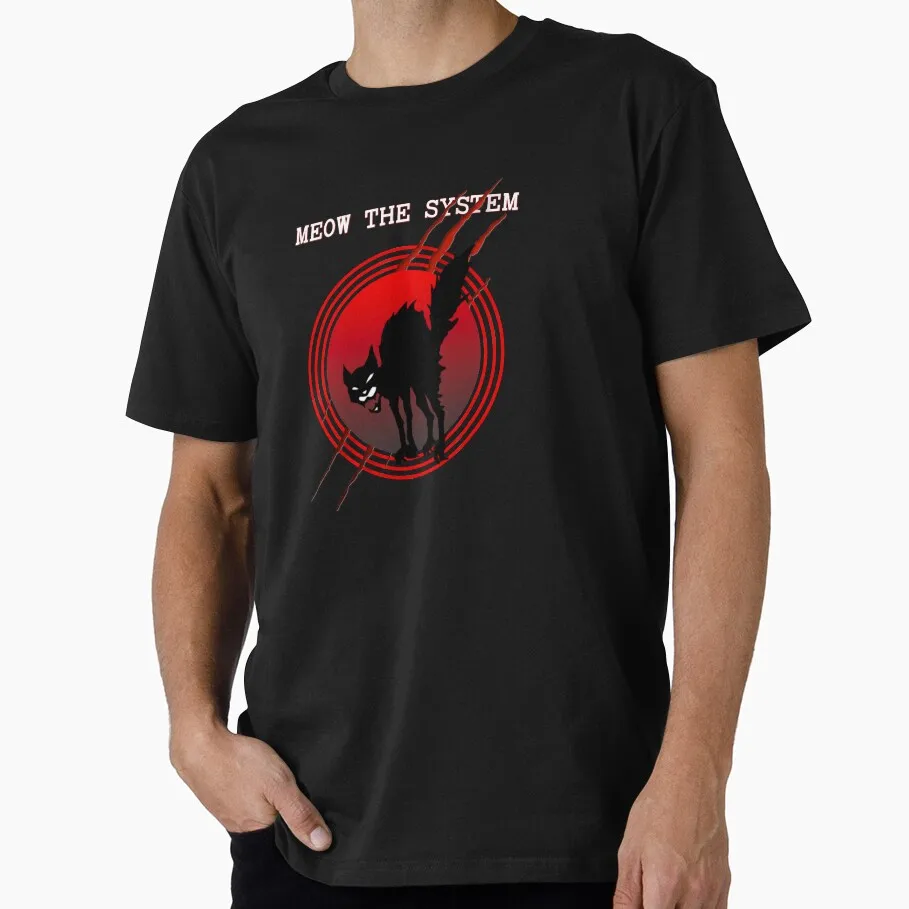 No Gods No Masters Anarchist Anarchy Activist Punk Gift T Shirt Sabot wild cat_ meow the system!  Graphic Clothes S-6XL