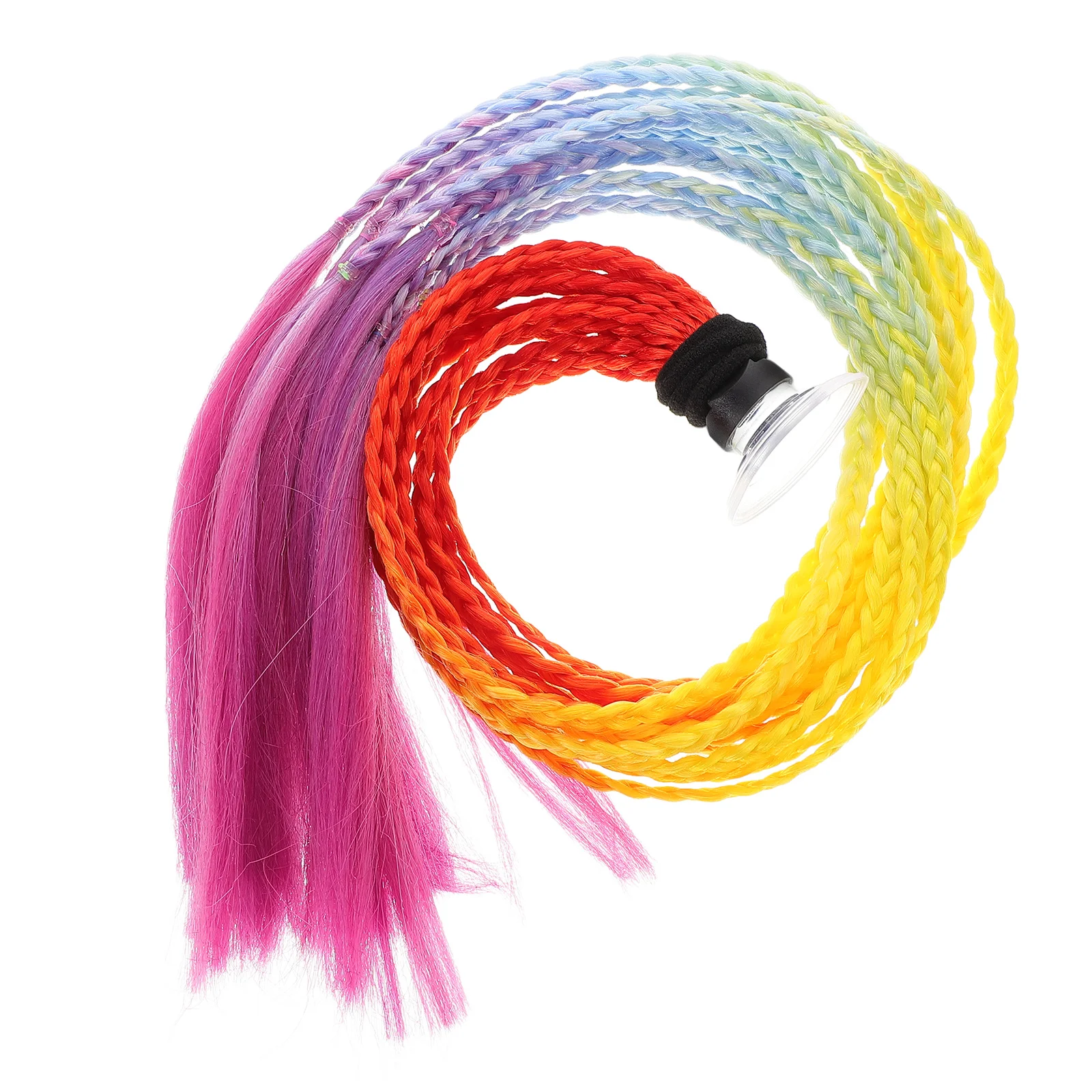 

Dreadlocks Braid Decorative Pigtails Suction Cup Motorcycle Hair Ponytail Ornament Colorful Braids Riding Accessories