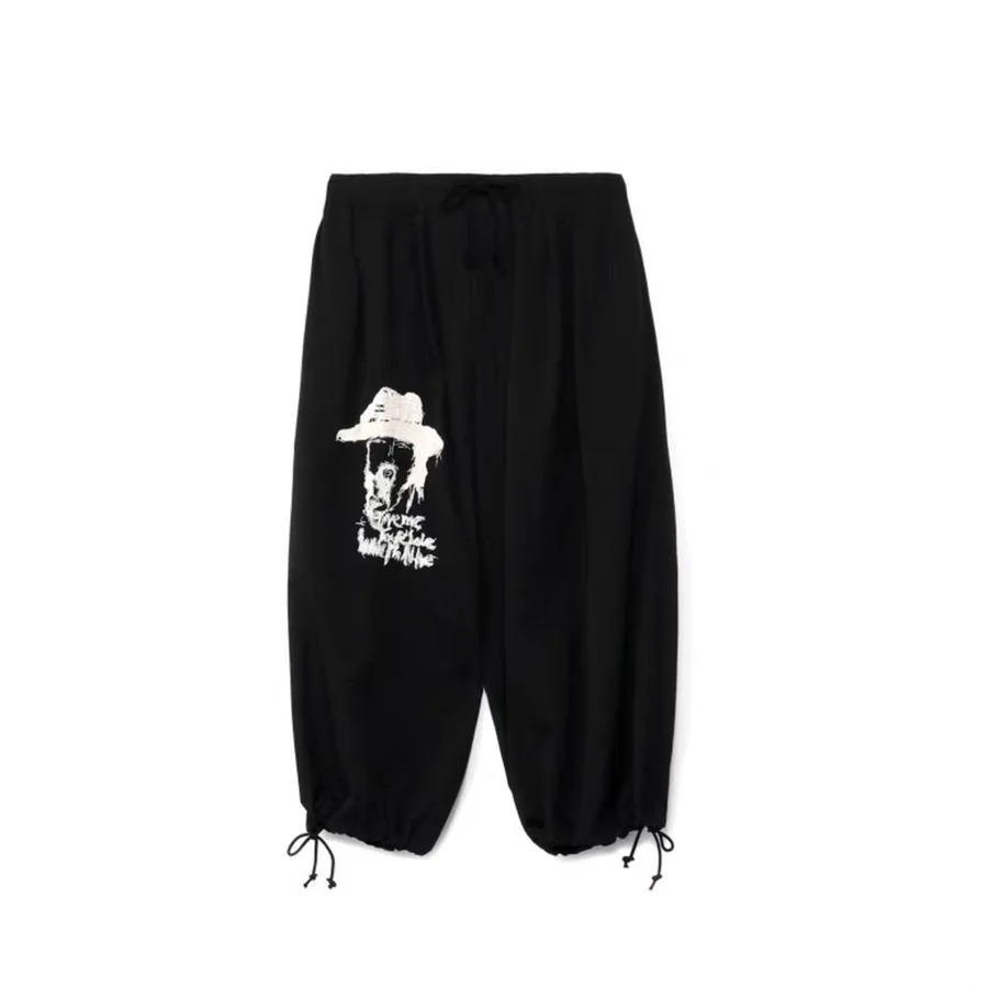2026 Yamamoto-Style Pants ,Designer portrait, embroidery patternng ,Elastic Waist Pants pants,Casual Pants,Unisex Style