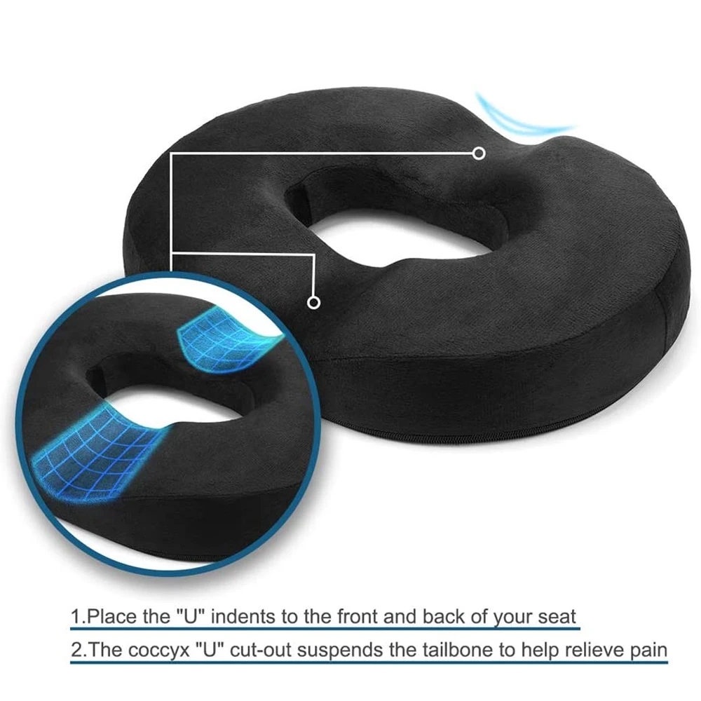 Donut Pillow Hemorrhoid Tailbone Seat Cushion, Pain Relief for Coccyx, Prostate, Sciatica, Pelvic Floor,Pressure Sores,Pregnancy