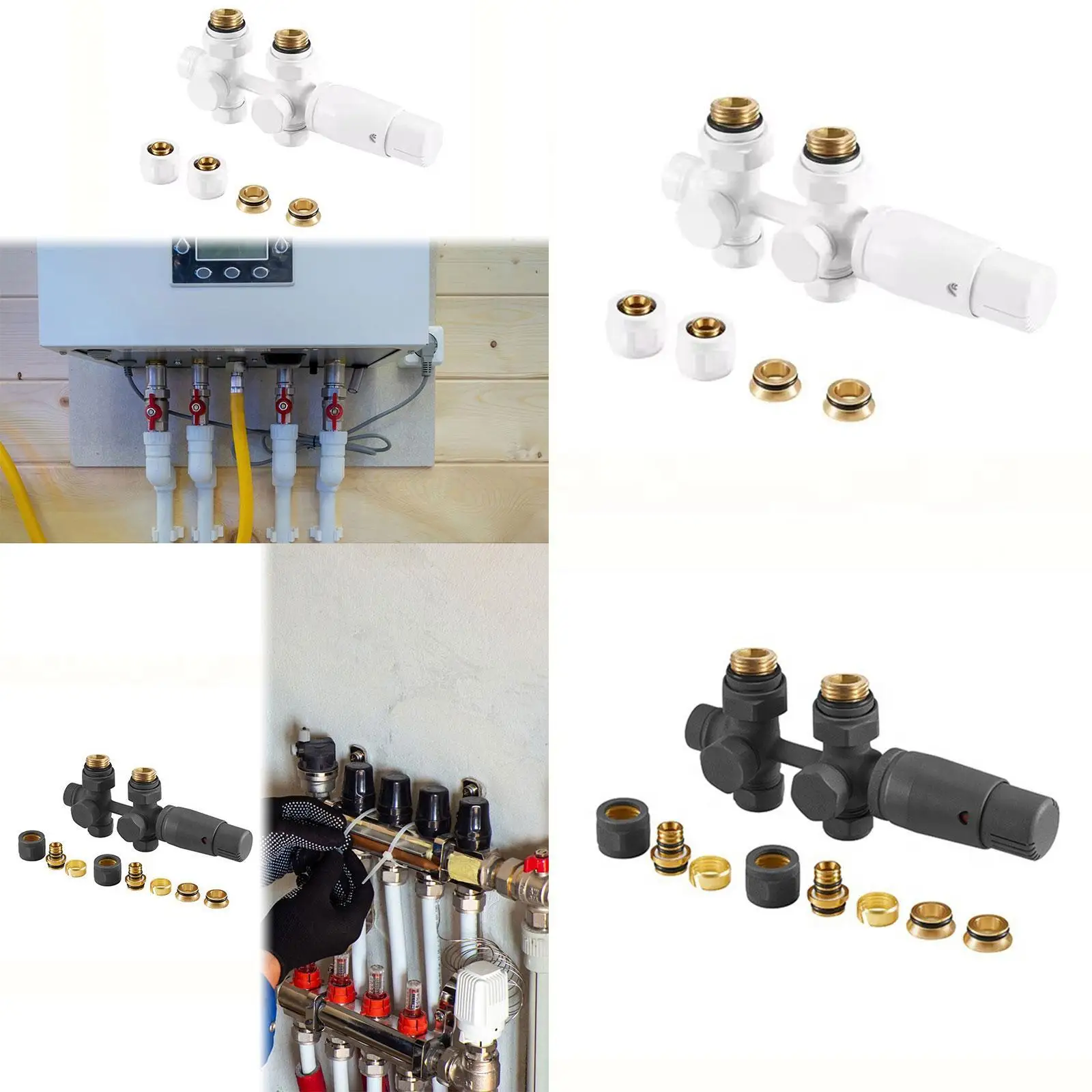 Термостатический радиаторный клапан Медный встроенный радиаторный клапан для дома в отеле