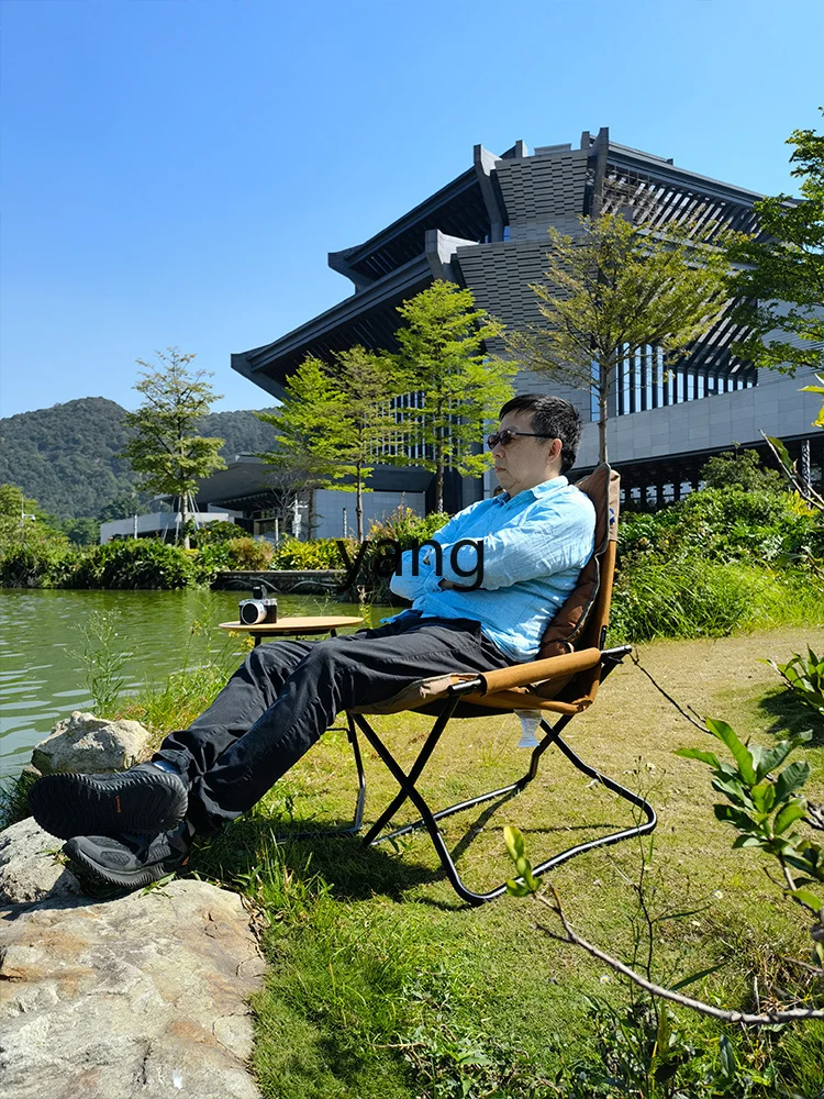 Yhl Aluminum Alloy Folding Chair Ultra-Light Portable Lightweight Camping Fishing Chair Beach Leisure Folding Chair