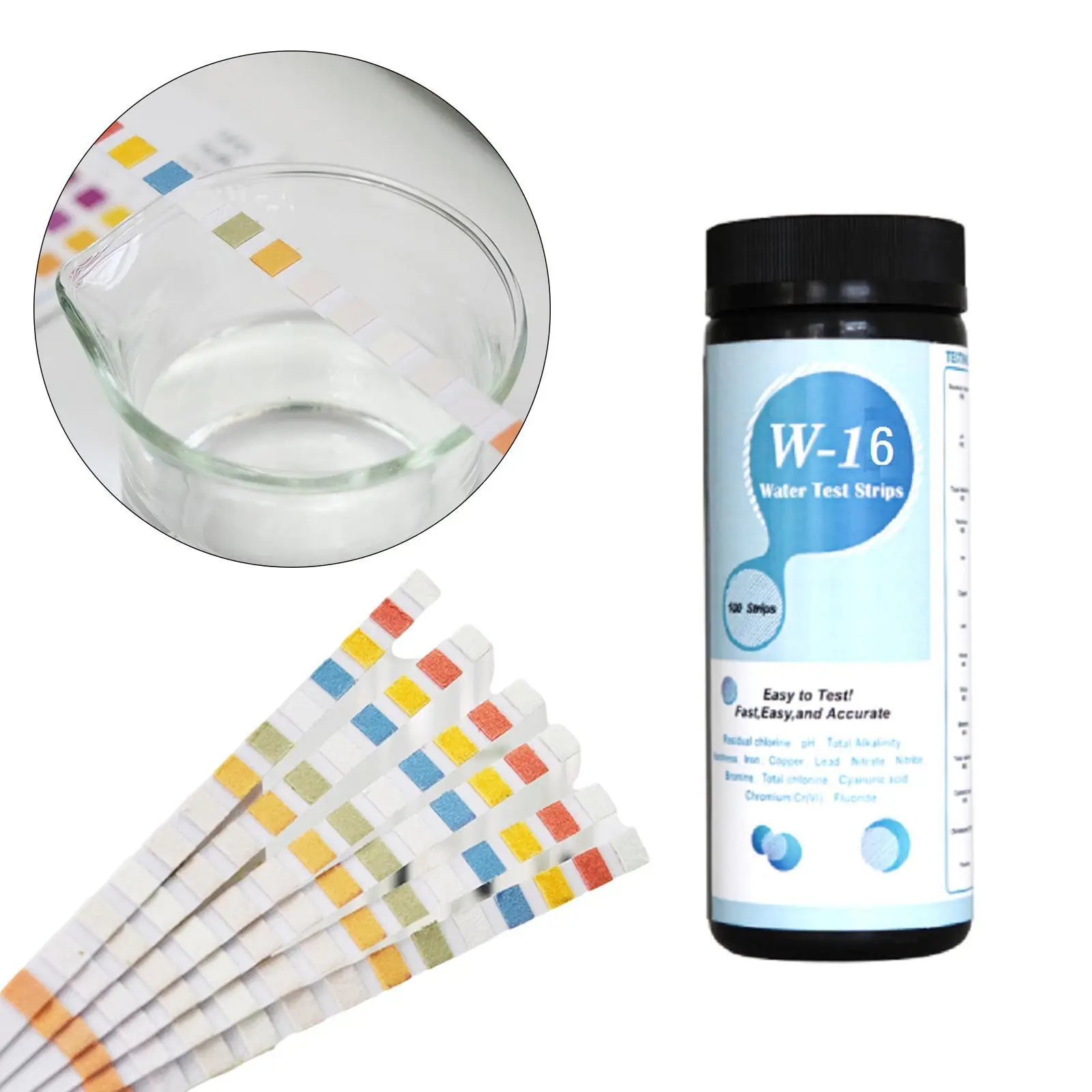 Swimming Pool & Spa Water 14 in 1 Test Strips-Chlorine-Alklalinity-Hardness