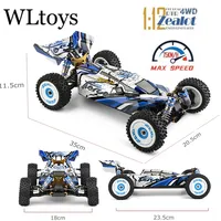 Wltoys New 124017-V8 1/12 2.4G Racing RC Cars 4WD Brushless Motor 75Km/H High Speed Remote Control Off-road Drift Toys For Aduit