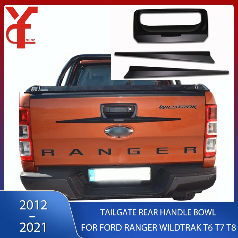 Porta traseira alça tigela para ford ranger wildtrak t6 t7 t8 2012 2013 2014 2015 2016 2017 2018 2019 2020 2021 acessórios