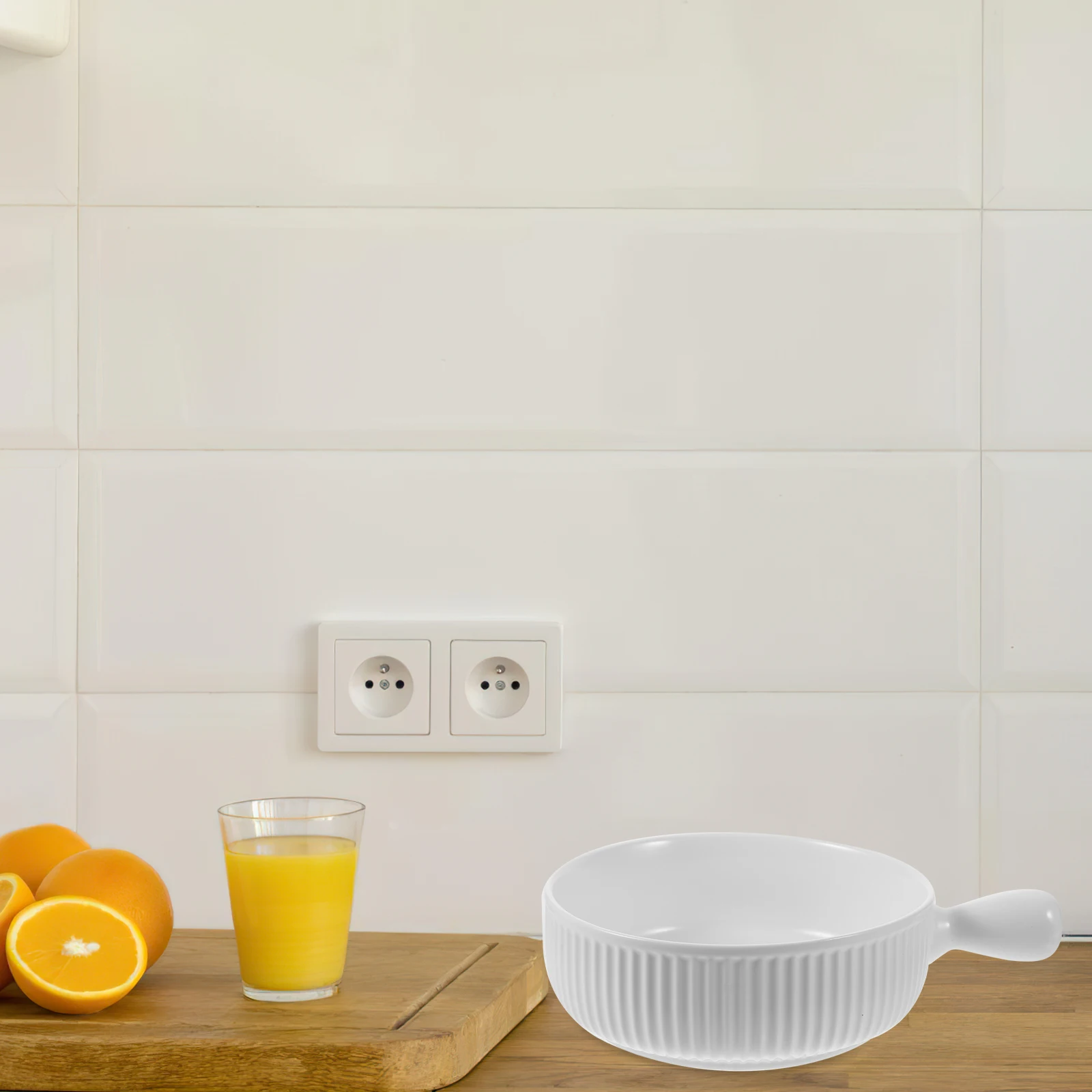 

Ceramic Cooking Bowl Microwave Oven Safe Reusable Ramen Bowl Handle Design Baking Dish Kitchen Ceramic Baking Pan