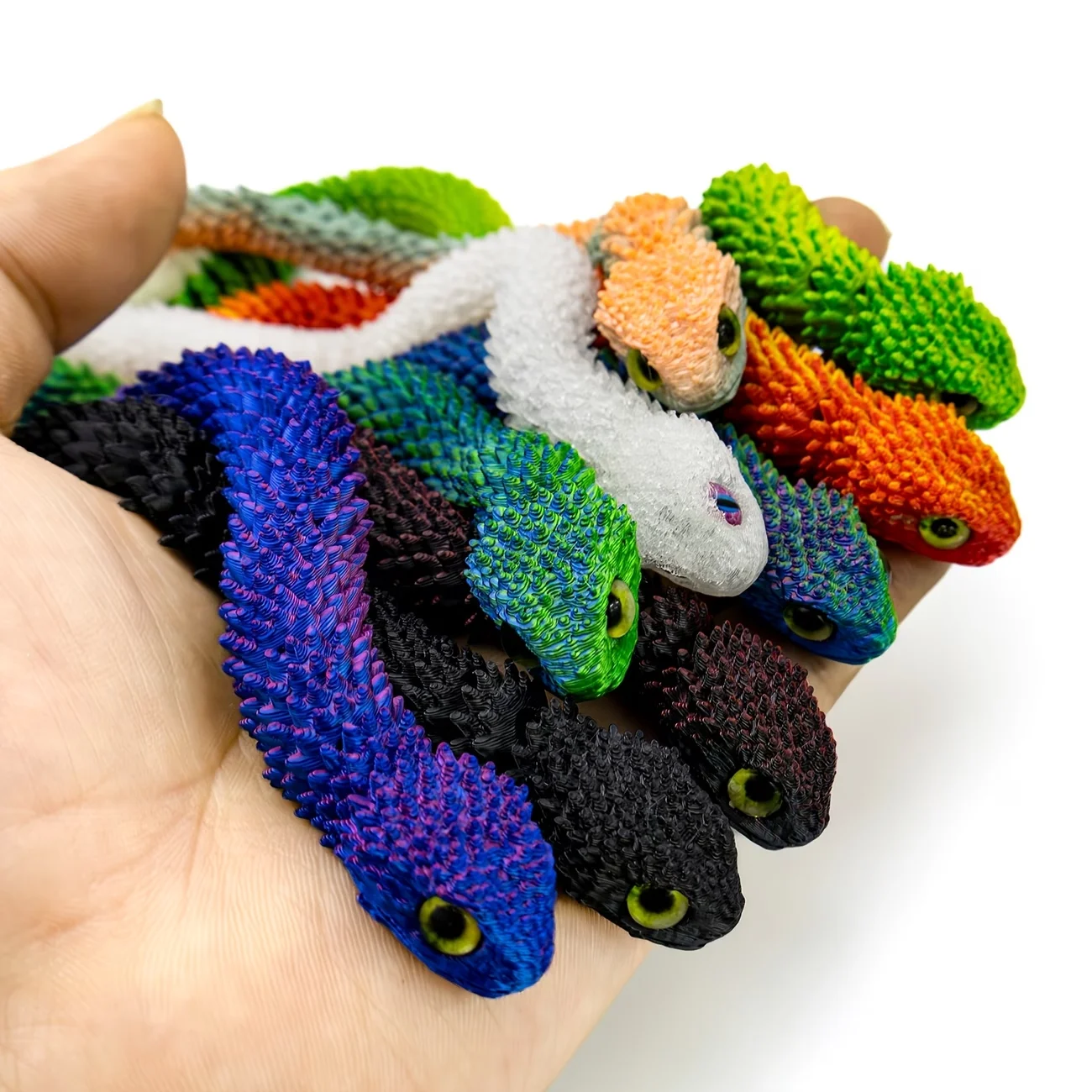 

1/4pcs movable snake toys, flexible twisting snake shaped ornaments, sensory toys, multi-color desktop decorations