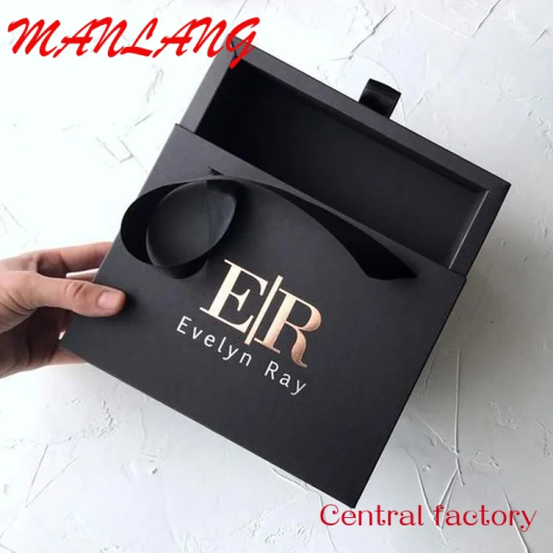 Custom  Cardboard custom logo pink ring silk scarf luxury gift box jewelry packaging box sliding drawer box with handle