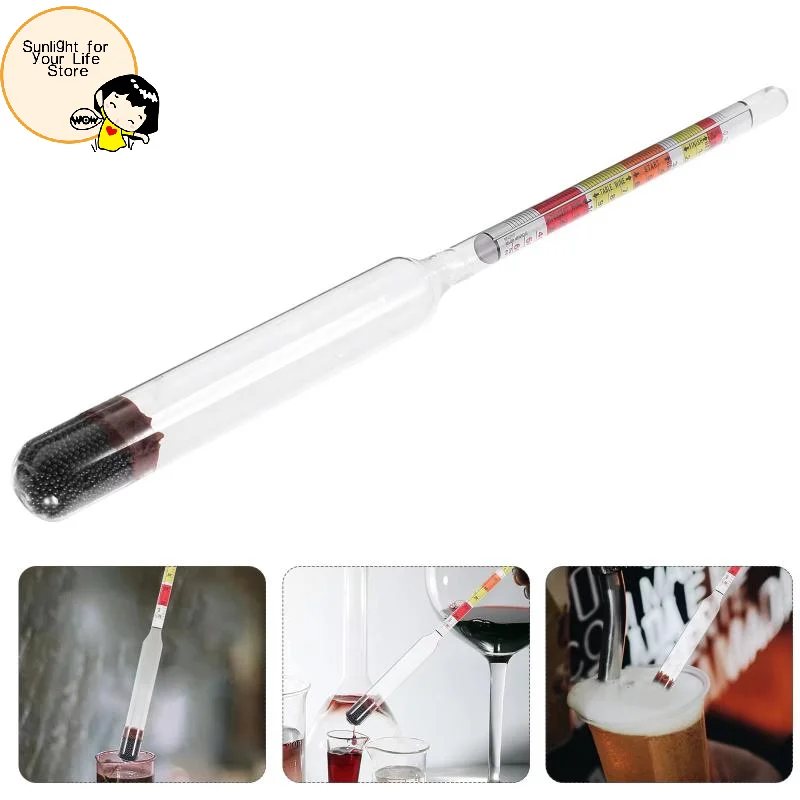 HOT!Triple Scale Hydrometer High Precision 1Pcs Specific Gravity Tester for Alcohol Brix Home Brewing Mead Making Use