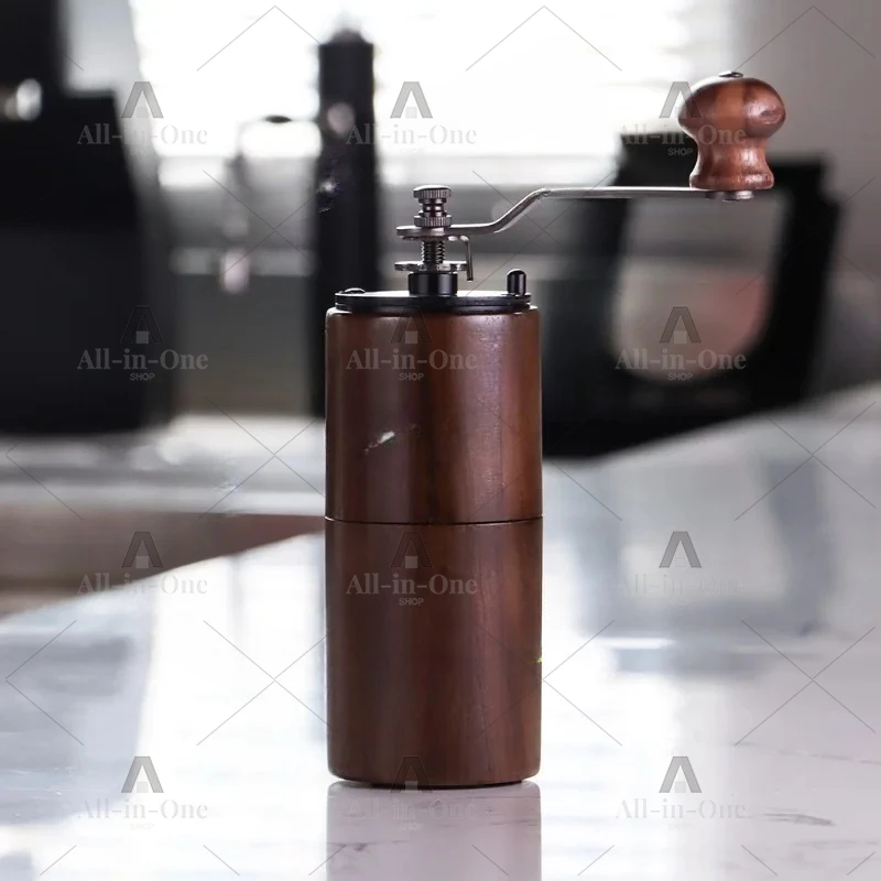 Manual Coffee Bean Grinder - Wooden Hand Crank Walnut Milling Tool for Household Use