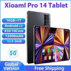 Tableta pro 14 Original, dispositivo con Android 13, 16GB, 1TB, Dual SIM, 10 núcleos, WPS, GPS, Bluetooth, red 5G, llamadas telefónicas, PC, novedad de 2024