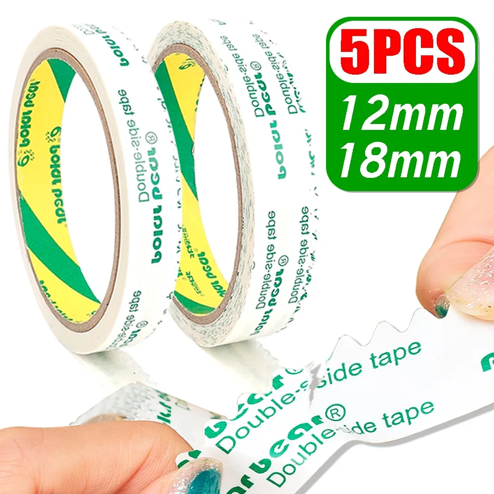 

Double Sided Tape 12mm/18mm Serrated Edge White Tape Double-sided Adhesive Waterproof for Craft Supply Strong Double Sided Tape