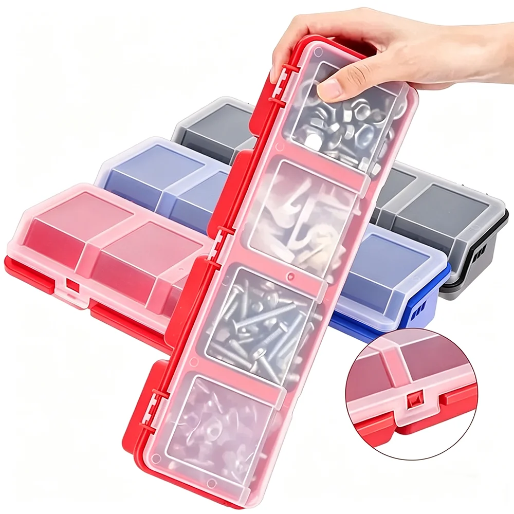 Multi-Compartment Organizer Box For Screws & Small Parts - Durable Plastic Hardware And Jewelry Storage Case Compact To Store