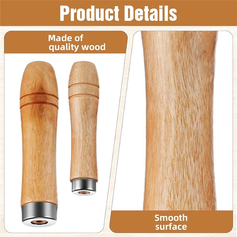 Fresh Medium& Large Wooden File Handle With Strong Metal Collars 10 Pcs Wood Handles For Screwdriver Hand Drill File Handle